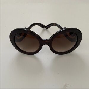 Prada Baroque SPR 27N 2AU Havana Swirl Sunglasses 55-22 Italy Classic Chic